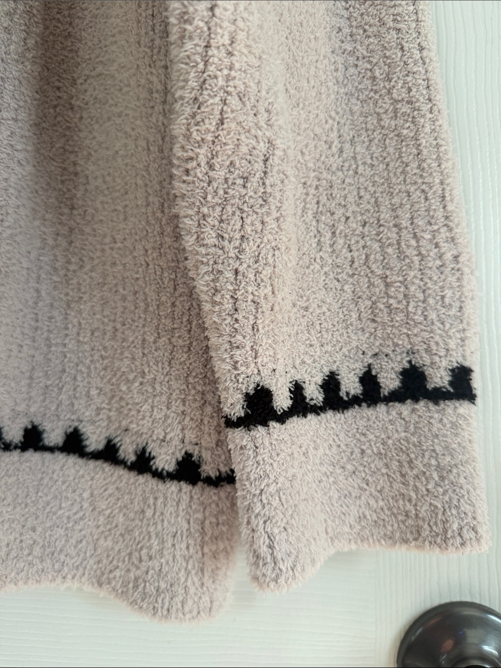 Barefoot Dreams CozyChic Ribbed Blanket Stitch Sweater XL - Picture 4 of 6